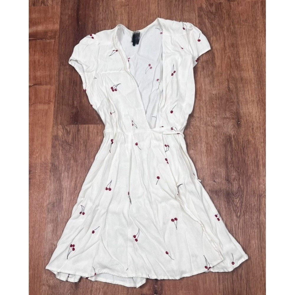 Reformation Port Wrap Mini Dress Cherry Print-Size XS
